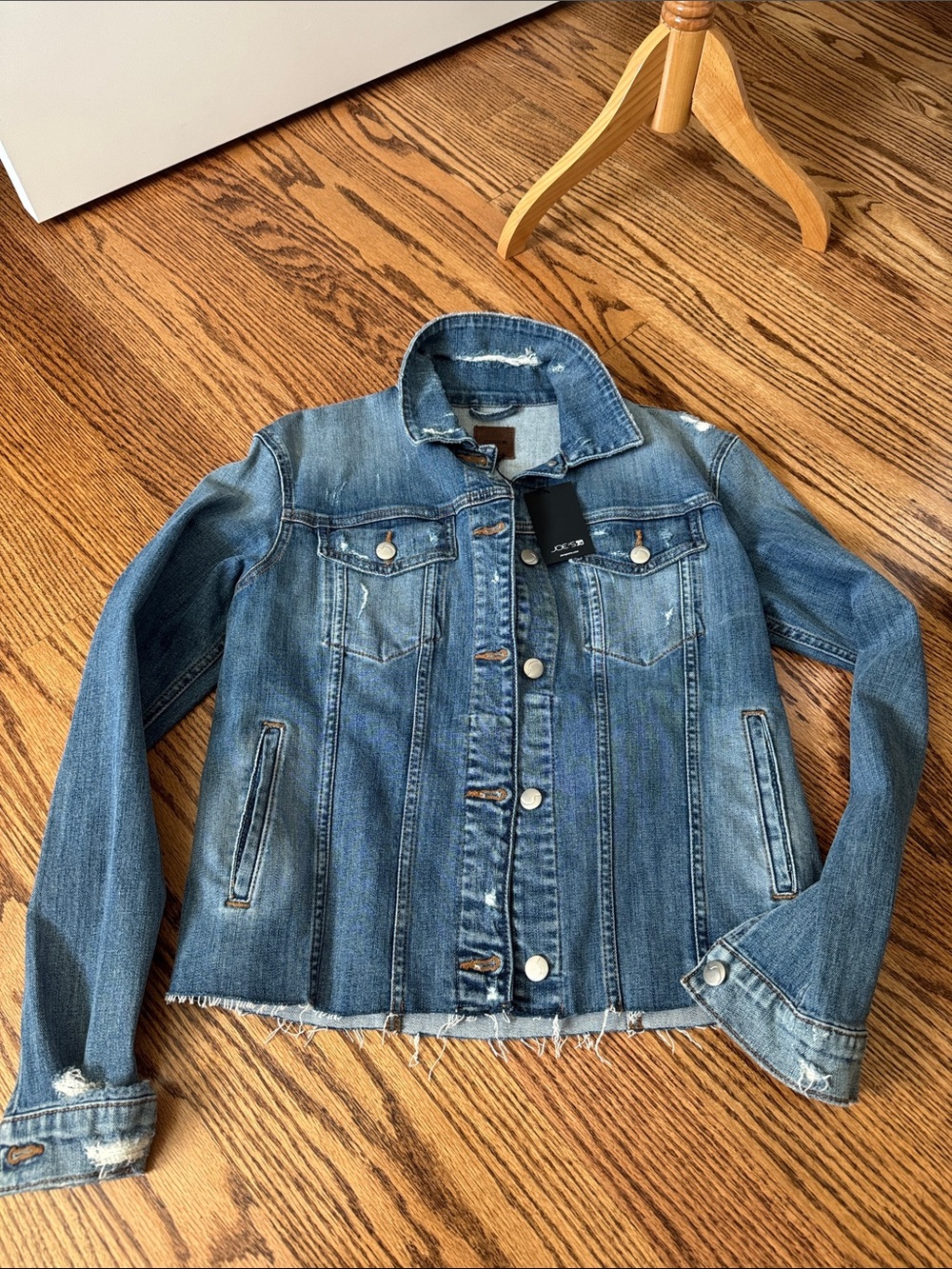 NWT Joe’s Jeans Classic Light Blue Denim Distressed Jacket Sz XS